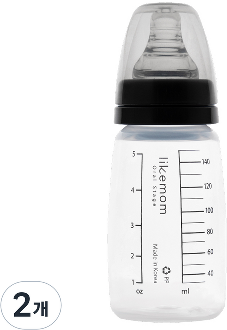 라이크맘 신생아용 PP 젖병 (그레이)_단품, 150ml, 2개