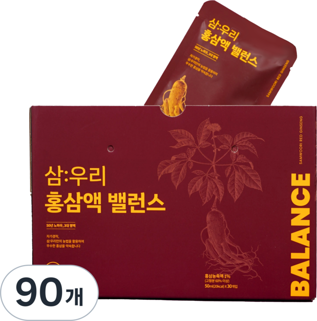 풍기인삼제조창 삼우리 밸런스 홍삼액기스, 90개, 50ml