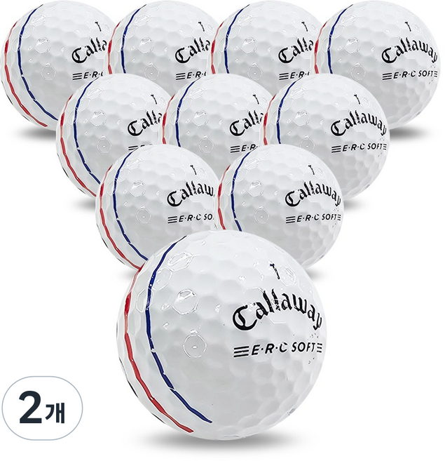 나이스골프 캘러웨이 화이트 삼선 트리플트랙 A-등급 로스트볼, 2개
