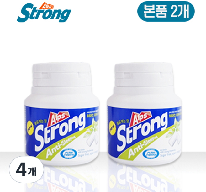알프스스트롱 무설탕 자일리톨 졸음깨는 껌 본품, 4개, 54g
