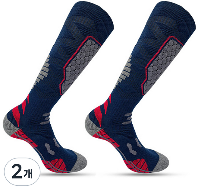 피라모니 남여공용 스포츠 스키보드 양말, 2개, 네이비
