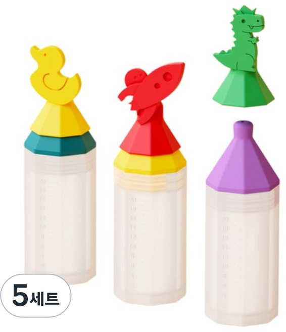 이크 실리콘 투약병 투명눈금 20cc 3종, 5세트