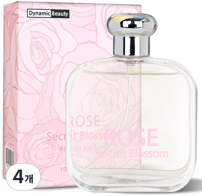 다이나믹뷰티 로즈 시크릿블라썸 오드퍼퓸 (대용량) 후르티 플로럴향 / 부향률 15%에서 20%로 UP, 4개, 100ml