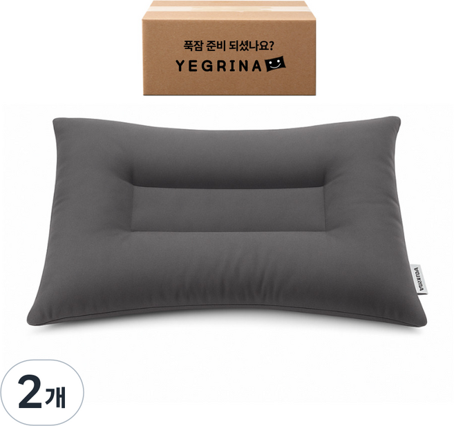예그리나 푹잠경추베개, 그레이, 2개