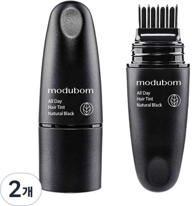 모두봄 간편한 새치커버스틱 올데이 헤어틴트 흰머리커버, 2개, 내추럴 블랙