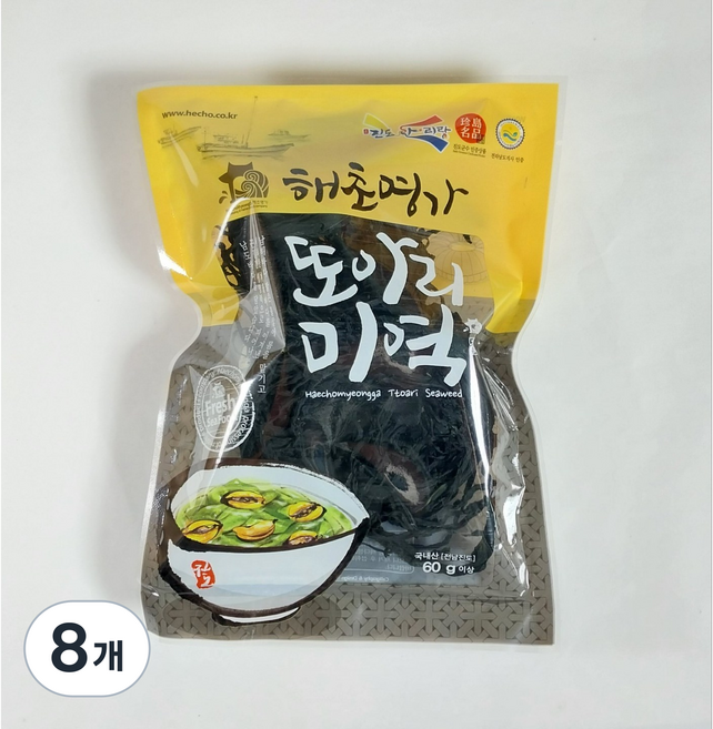 해초명가 또아리 미역 로켓그로스 또아리미역, 60g, 8개