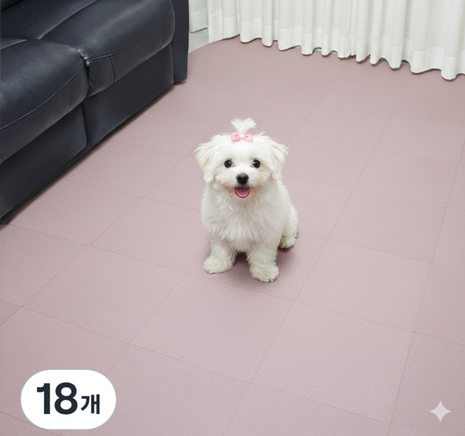 [나도있다] 반려동물 미끄럼방지 흡착 타일 매트 강아지 고양이 슬개골 보호 카페트 (30x30cm) 9P, 18개, 핑크