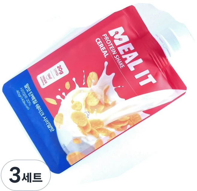 밀잇 식단관리 단백질쉐이크 파우치 40g [1+1] - 시리얼맛, 3세트 - 쿠팡