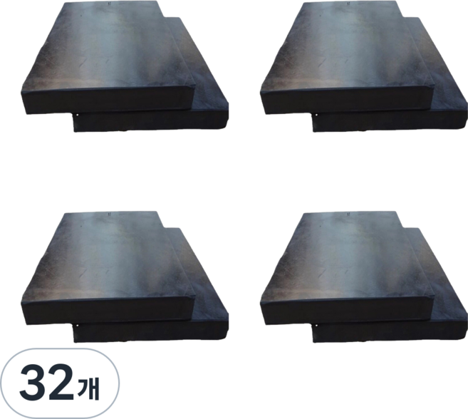 진동 방지 패드 미끄럼방지 고탄성 방진 고무판, 블랙, 32개
