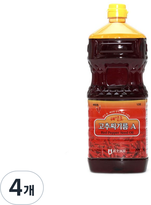 금수 프리미엄 태양초 고추씨기름A PET, 1.5L, 4개