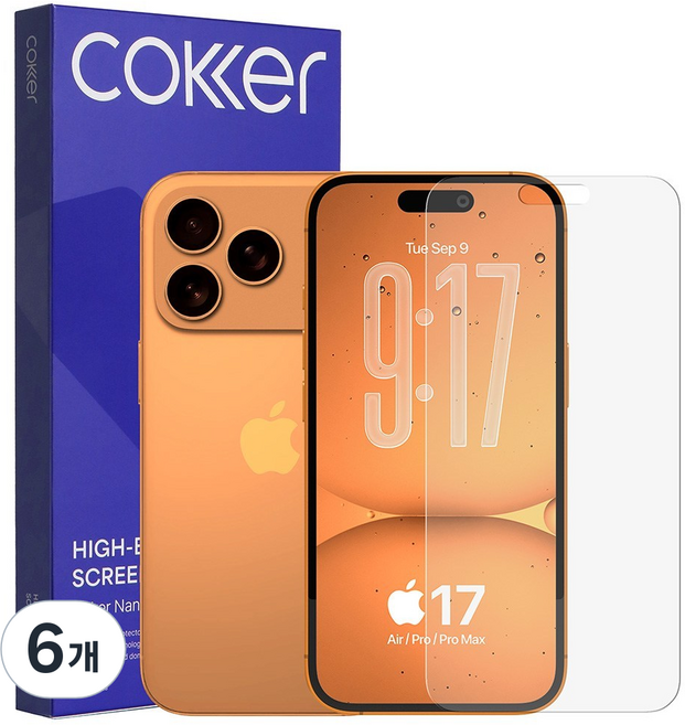 코커 종이질감 지문방지 저반사 매트 항균 신소재 강화필름, 6개