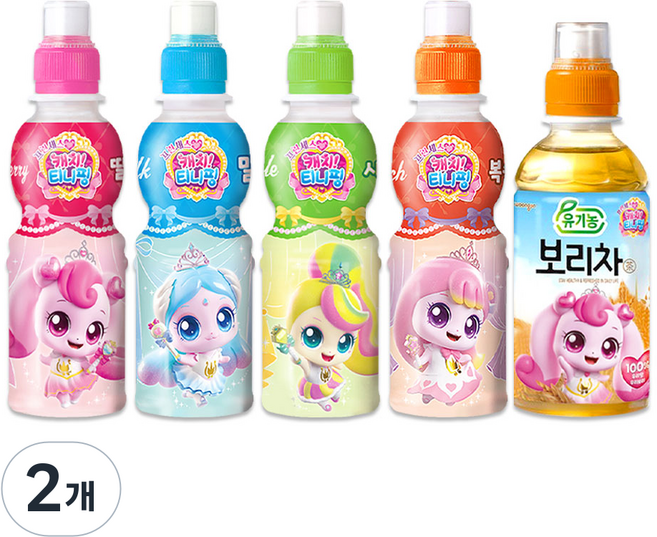 캐치티니핑 페트 음료 5종 밀크맛+사과맛+딸기맛+복숭아맛+보리차, 2개, 1L