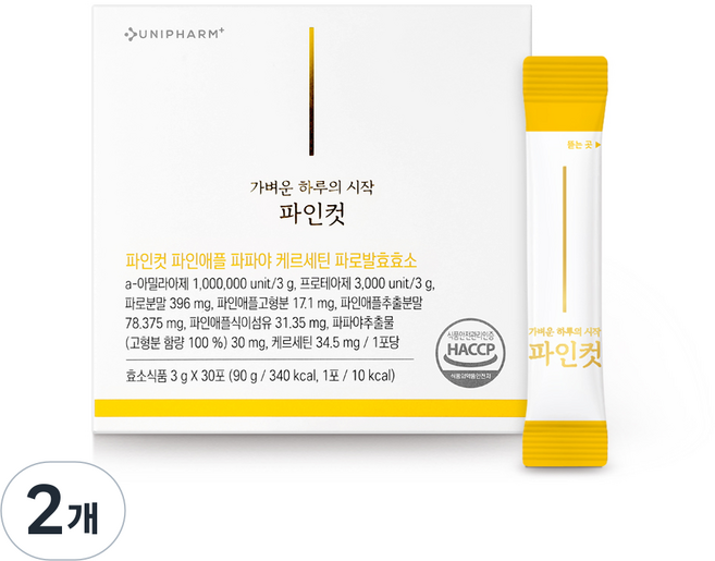 파인컷 100만역가 파로발효효소 브로멜라인 파파인 퀘르세틴, 2개, 90g