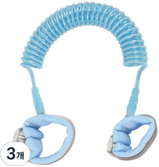 니즈몬 분실방지 연결 스트랩 고급형 안전 밴드 2.5m, 블루, 3개