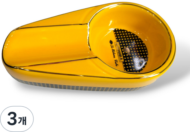 타원형 시가 레스트 Oval 시가 Ashtray 옐로우, 3개