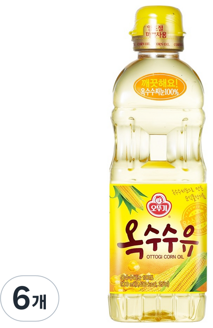 오뚜기 옥수수유, 6개, 900ml