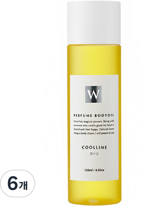 화이트센트 자연유래 퍼퓸 저자극 향 좋은 고보습 마사지 바디오일, 120ml, 6개, 쿨라임