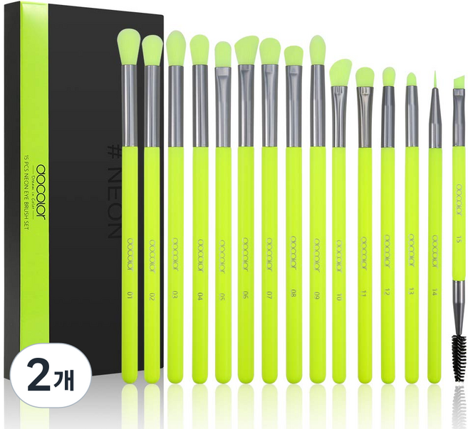 Docolor 아이 메이크업 전문 브러쉬 풀 세트 블렌딩 아이섀도우 아이라이너 아이브로우 브러쉬 포함 정밀한 화장 도구, 2개, N1504