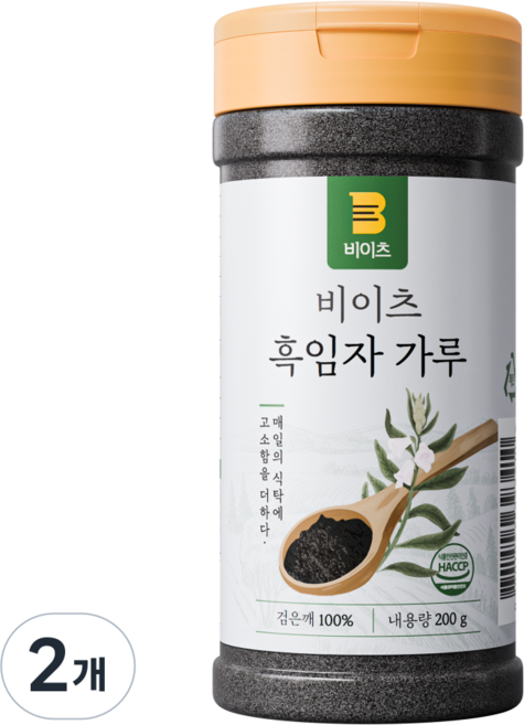 [100% 국내 가공] 비이츠 검은깨 흑임자 가루, 2개, 200g