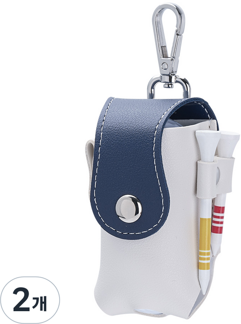 그린유니언 9Color 화이트 골프공 파우치 골프 볼 주머니 케이스, 2개, 네이비