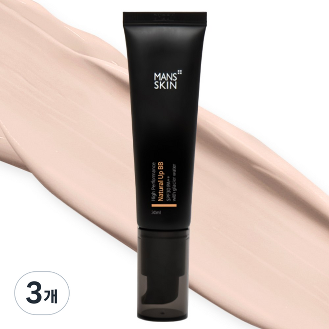 맨즈스킨 내추럴업 BB 남자 톤업 비비 선 크림 옴므 파운데이션 쿨톤 컬러 체인지, 3개