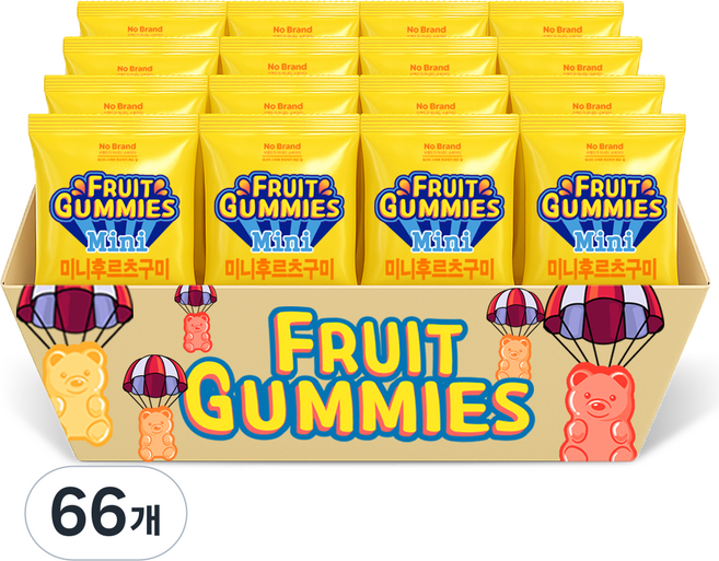 스낵큐 노브랜드 과자, 66개, 미니후르츠구미