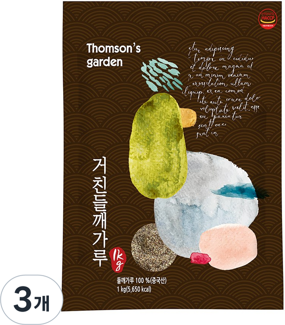 톰슨가든 껍질째 들깨가루 탕용 업소용 대용량, 3개