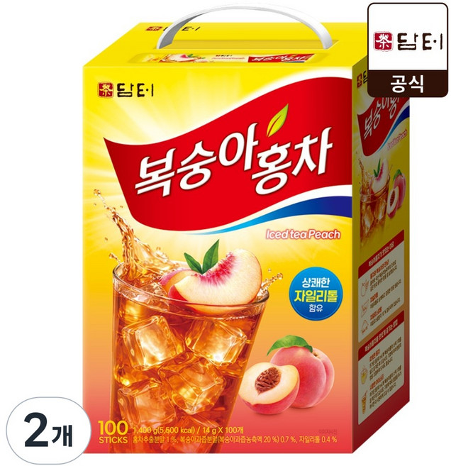 담터 아이스티 복숭아 홍차, 14g, 100개입, 2개