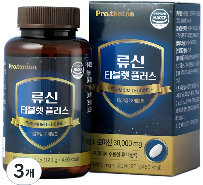 [수용성] 프로탄탄 류신 타블렛 30000mg 대용량 2개월, 3개, 120정