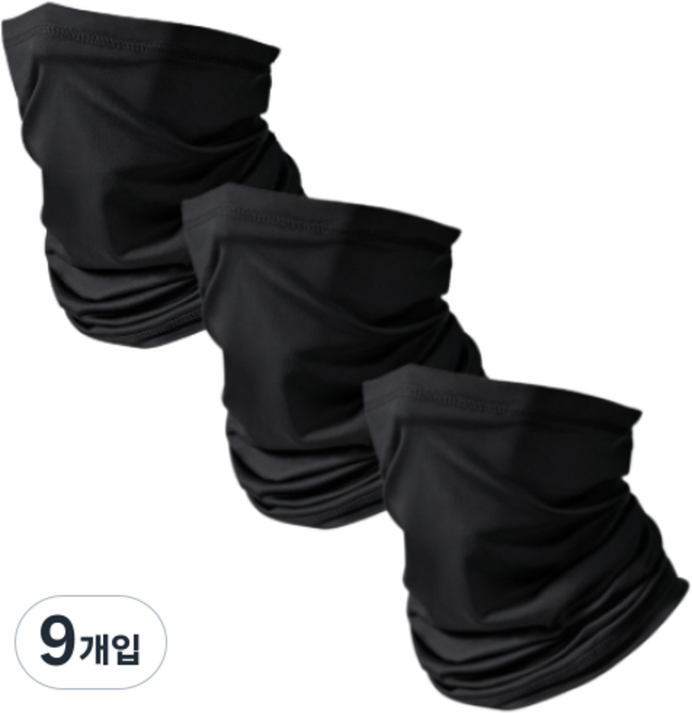 아이언 스포츠 멀티스카프, 블랙, 9개입