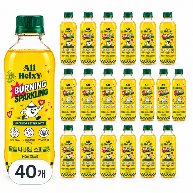 올헬씨 버닝 스파클링 제로, 40개, 340ml