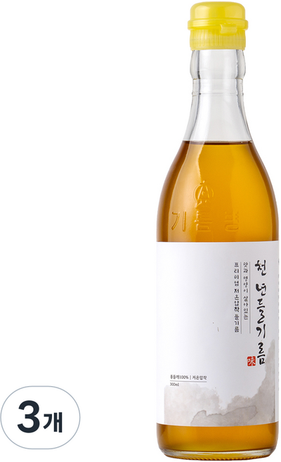 저온압착 통들깨 천년들기름, 3개, 300ml