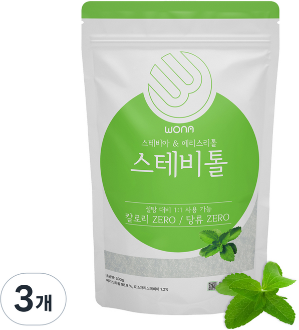 원아푸드 스테비아 에리스리톨 스테비톨, 1kg, 3개