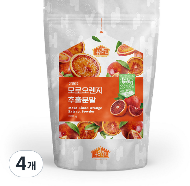 건강한우리집비옴 이탈리아 모로오렌지 추출분말, 4개, 300g