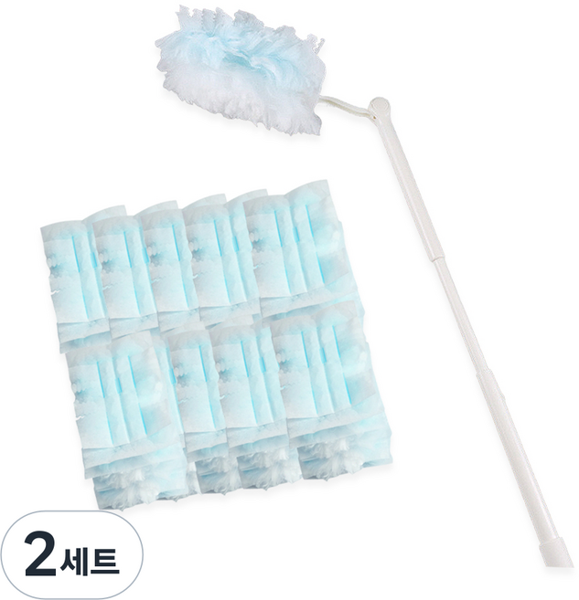 하루미 극세사 정전기 흡착 먼지털이, 2세트, 화이트블루
