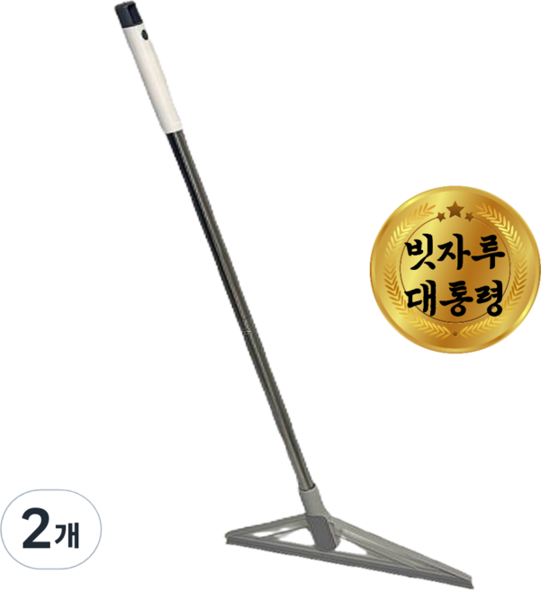 빗자루대통령 국민 청소템 만능 실리콘 빗자루 길이조절 고양이 강아지 털 머리카락 청소 물기제거 유리창 화장실 청소, 2개, 그레이