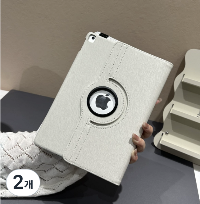 360도 회전 아이패드 케이스, 흰색, 2개