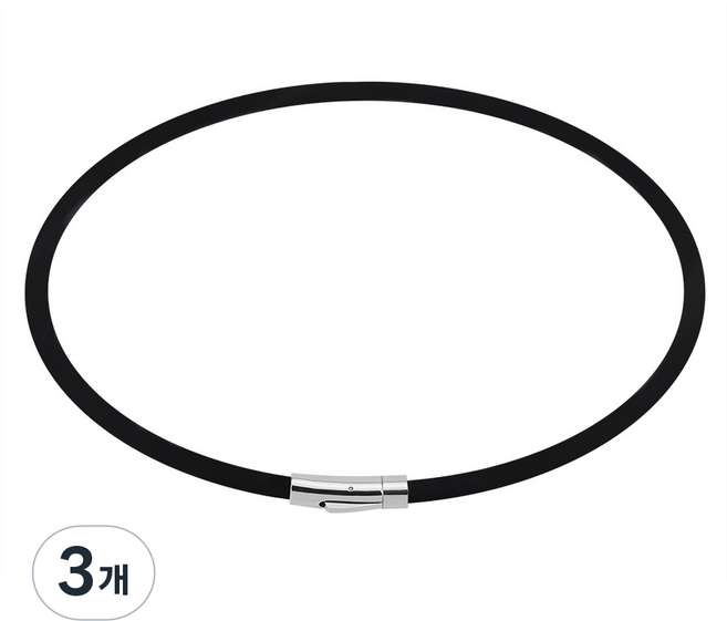 야구선수목걸이 운동선수 테니스 스포츠 스타일 야구 남녀공용 자석 골프 팔찌 목걸이., 3개, 검정색 50cm