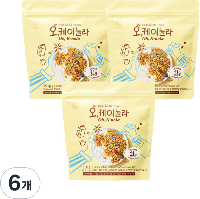 우리밀 오케이놀라(그래놀라), 150g, 6개