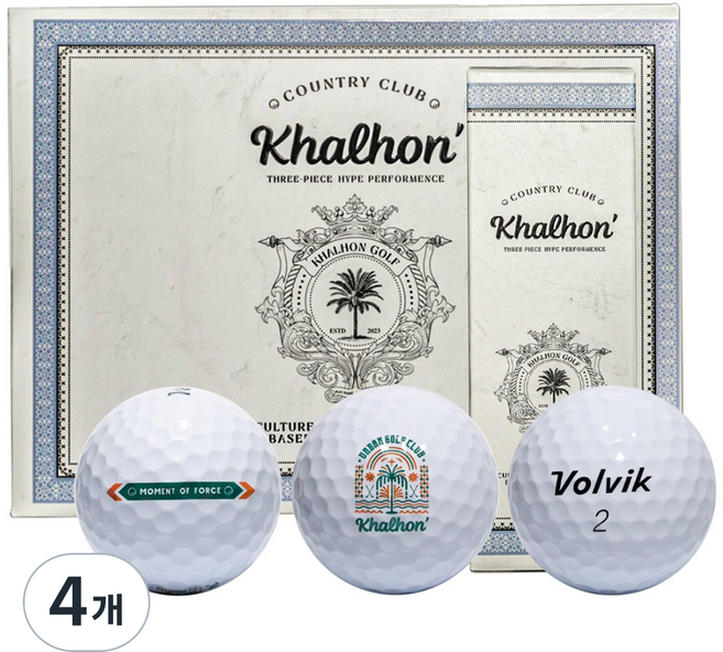 깔롱 볼빅 3피스 비거리 선물용 골프공 더즌 12구, 화이트, 4개, 12개입