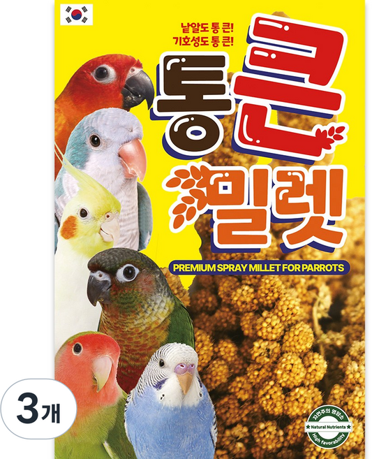 리프패럿 통큰 밀렛 앵무새 소동물 간식, 3개, 100g