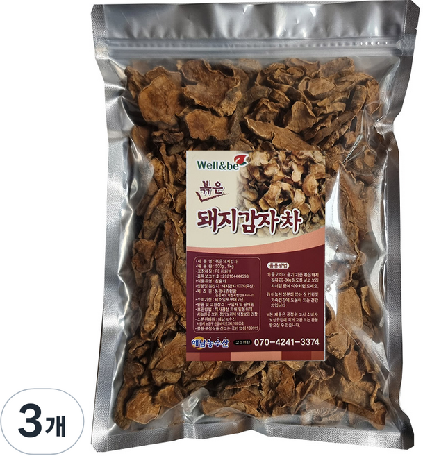 해남농수산 국산 볶은 돼지감자 차, 1kg, 3개