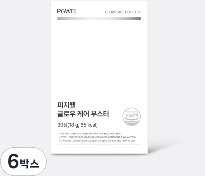 피지웰 글로우 케어 부스터 콜라겐 피부 피지 비타민, 30정, 6박스 - 쿠팡