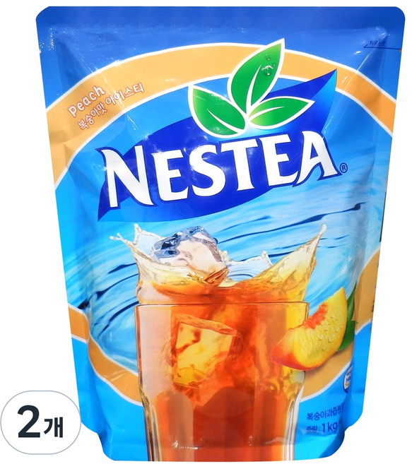 네스티 복숭아 아이스티 파우치, 1개입, 2개, 1kg