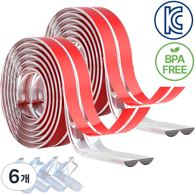 온살림 잘라쓰는 투명 모서리 보호대 2M 대용량, 6개