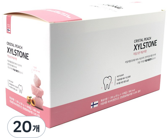 자일리톨 스톤캔디 복숭아향, 35g, 20개
