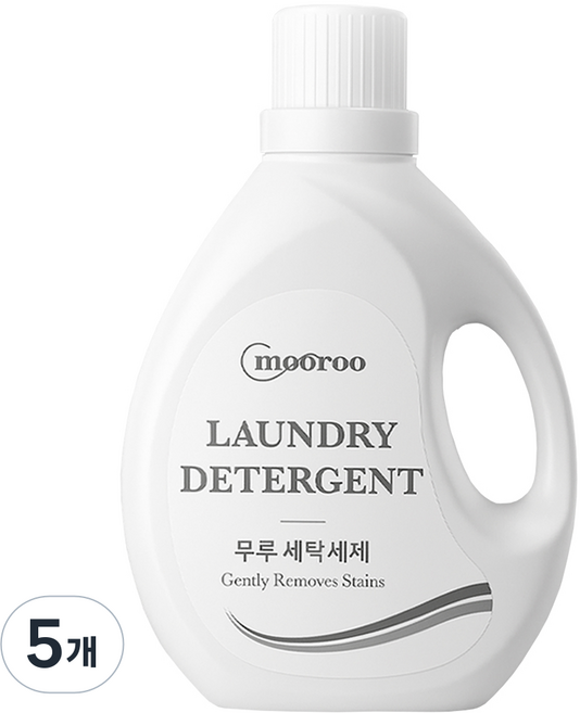 무루 세탁세제 액상 일반 드럼 세제, 5개, 2L