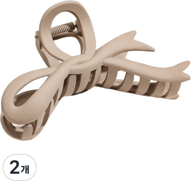 올림머리 헤어 집게핀 대형, 2개, 베이지