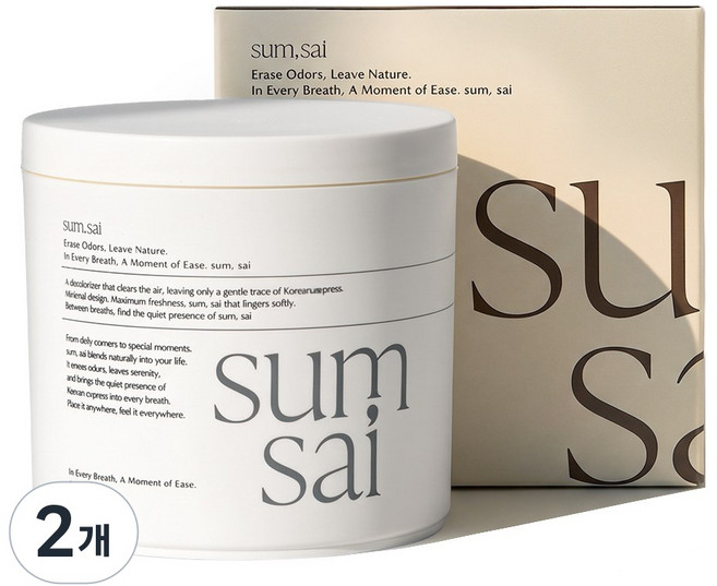 숨사이 편백 실내 탈취제, 300g, 2개
