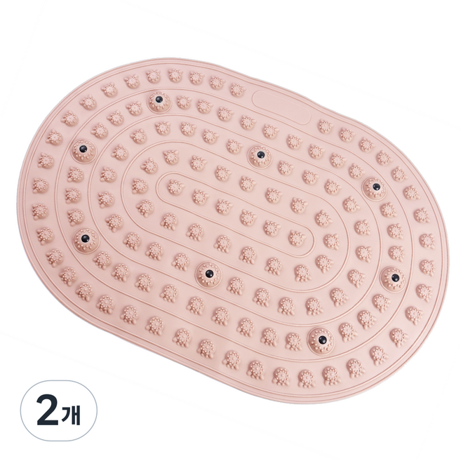아노유 시원한 발지압판 매트 발마사지 주방 매트, 핑크, 2개